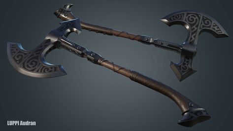 ArtStation - Steel War Axe Dual Wielding Axes, Dual Axes, Dnd Stories, Dnd Campaign, Substance Painter, Adventure Game, Cool Knives, Fantasy Artwork, Axes