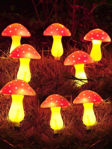 Solar Mushroom Lights, Waterproof Garden Mushroom Lamp Outdoor Decor Landscape Yard Easter Pathway Decorations Red Mushroom(Solar/Battery Powered) Halloween Christmas Thanksgiving Gift | SHEIN USA Solar Mushroom Lights, Landscape Yard, Garden Mushrooms, Mushroom Lights, Red Mushroom, Lamp Outdoor, Mushroom Lamp, Solar Battery, Thanksgiving Gift