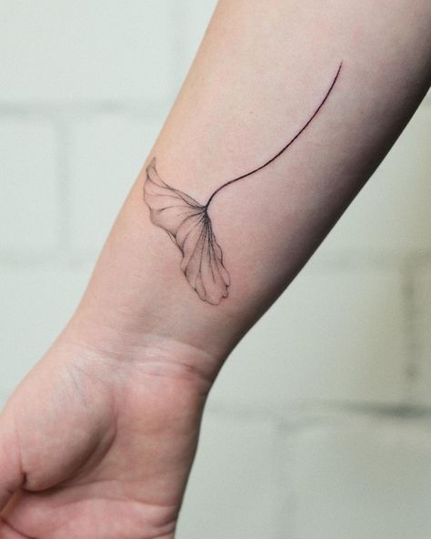 Stick N Poke, Stick N Poke Tattoo, Hand Poke, Lotus Tattoo, Stick And Poke, Lotus Leaves, Lotus Leaf, Beautiful Fish, The Lotus