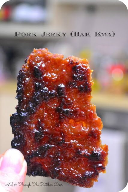 Through The Kitchen Door: PORK JERKY (BAK KWA) 肉干 Jerky Recipes Dehydrator, Jerkey Recipes, Homemade Beef Jerky, Pork Jerky, Homemade Jerky, Beef Jerky Recipes, Asian Pork, Jerky Recipes, Asian Kitchen