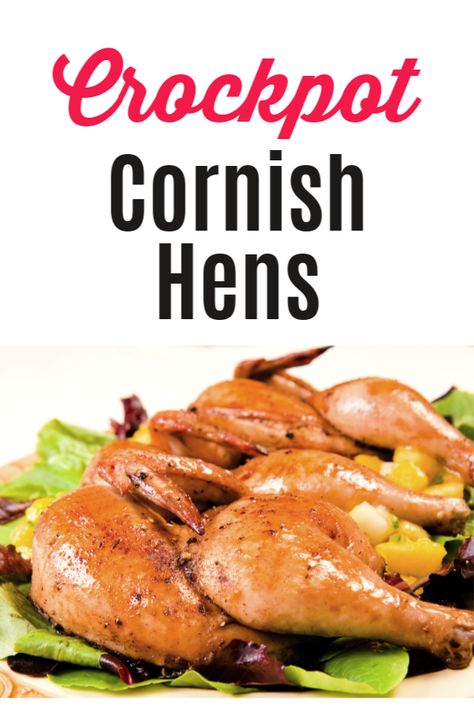 Crockpot Cornish Hens, Cornish Hens Crockpot, Cornish Hen Crock Pot Recipe, Cornish Hen Recipe Easy, Din Sum, Slow Cooker Cornish Hen, Snap Peas And Carrots, Cooking Cornish Hens, Hen Recipes