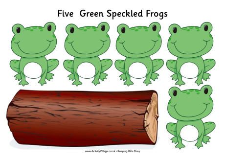 Five green speckled frogs Five Speckled Frogs Printable, Five Green And Speckled Frogs Printable, Five Green And Speckled Frogs, Pond Life Theme, Frogs Preschool, Speckled Frogs, Frog Activities, Pond Animals, Activity Village