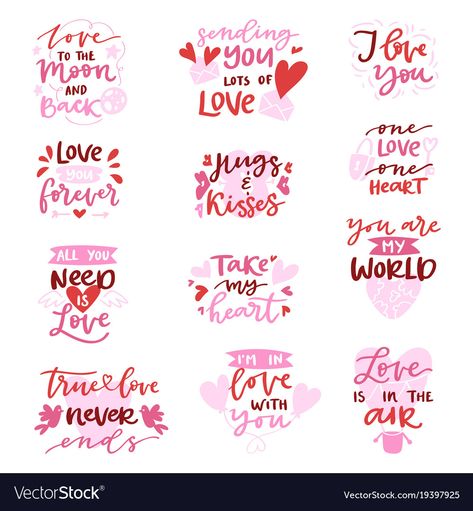 Phrases About Love, Love Vector, Valentine Words, Barbie Drawing, Scrapbook Quotes, Baby Icon, Valentine's Day Printables, Gifts Wrapping Diy, How To Write Calligraphy