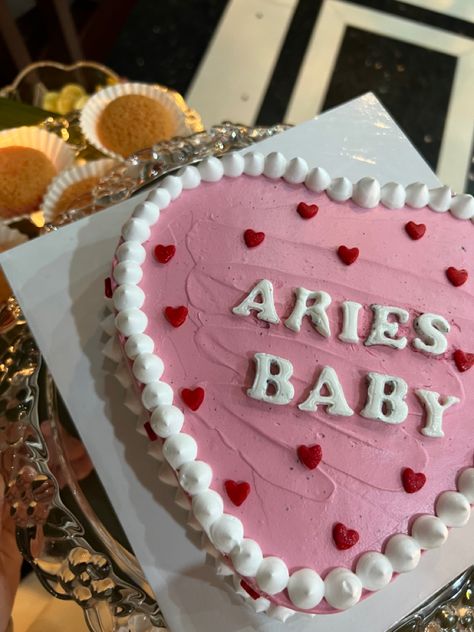 Aries Bday Cake, Aries Cake Aesthetic, Aries Szn Cake, Aries Baby Cake, Aries Birthday Cake, 20th Cake, Aries Cake, Aries Mood, Birthday Cale