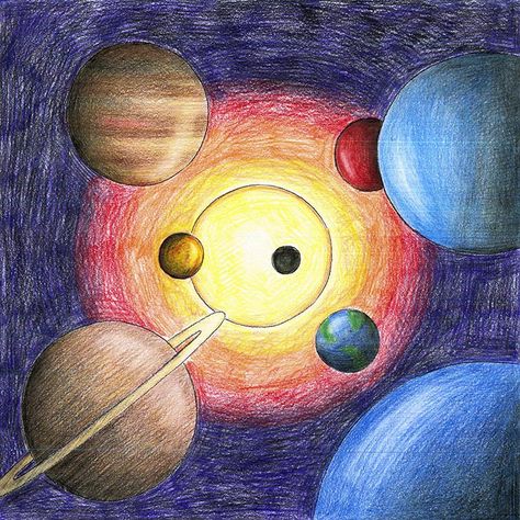 galaxy depth (colored pencil) Dye Art, Magic Drawing, Planet Drawing, Jellyfish Drawing, Space Kids, Color Pencil Illustration, Space Drawings, Galaxy Colors, Hair Illustration