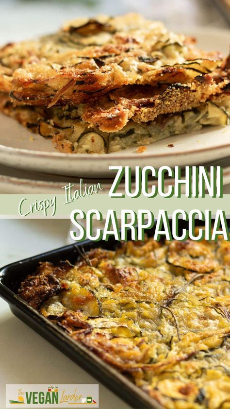 Zucchini Scarpaccia: Easy Vegan Italian Tart – The Vegan Larder Scarpaccia Zucchini Tart, Vegan Zucchini Recipes, Italian Appetizers Easy, Zucchini Tart, Vegan Italian Recipes, Summer Zucchini, Traditional Italian Dishes, Vegan Parmesan Cheese, Vegan Zucchini