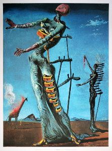 Salvador Dali print, Giraffe on Fire, 1936 The Burning Giraffe, Burning Giraffe, Salvador Dali Artwork, Dali Artwork, Dali Tattoo, Salvador Dali Paintings, Sport Posters, Salvador Dali Art, Dali Paintings