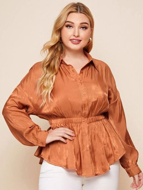 Shein Plus Size, Female Poses, Beautiful Person, Teenage Fashion Outfits, Plus Size Blouses, Stylish Dresses, Modest Fashion, Drop Shoulder, Plus Size Dresses