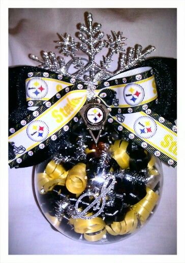 Steelers Ornament Ebay.com Steelers Christmas Ornaments Diy, Steelers Ornaments Diy, Football Christmas Ornaments Diy, Diy Steelers Gifts, Cheerleading Ornaments Diy, Nfl Christmas Ornaments Diy, Sports Ornaments Diy, Steelers Wreath Diy, Steelers Crafts