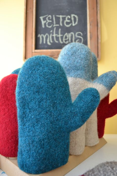 Fluffa Felted Mittens Felted Mittens Pattern Free, Felted Mittens, Knitting Mittens, Mittens Knitting, Double Cuff, Mittens Pattern, Knit Mittens, Kids Hands, Felt Fabric