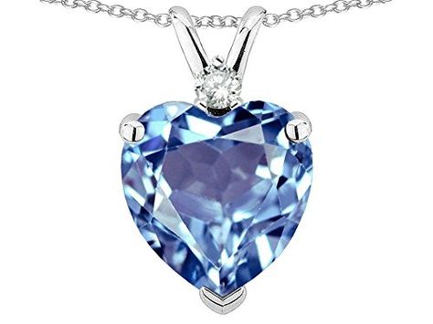 Star K 8mm Heart Shape Simulated Aquamarine Pendant Necklace 14kt ** Be sure to check out this awesome product.Note:It is affiliate link to Amazon. #tagblender Blue Spinel, Amethyst Heart, Aquamarine Pendant, Blue Heart, Heart Pendant Necklace, Heart Shape, White Diamond, Prong Setting, Heart Pendant