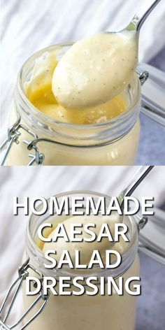 Homemade Caesar Salad, Homemade Caesar Salad Dressing, Homemade Caesar, Salad Dressing Recipes Healthy, Homemade Sauce Recipes, Resep Salad, Caesar Salad Dressing, Salad Dressing Recipes Homemade, Caesar Dressing