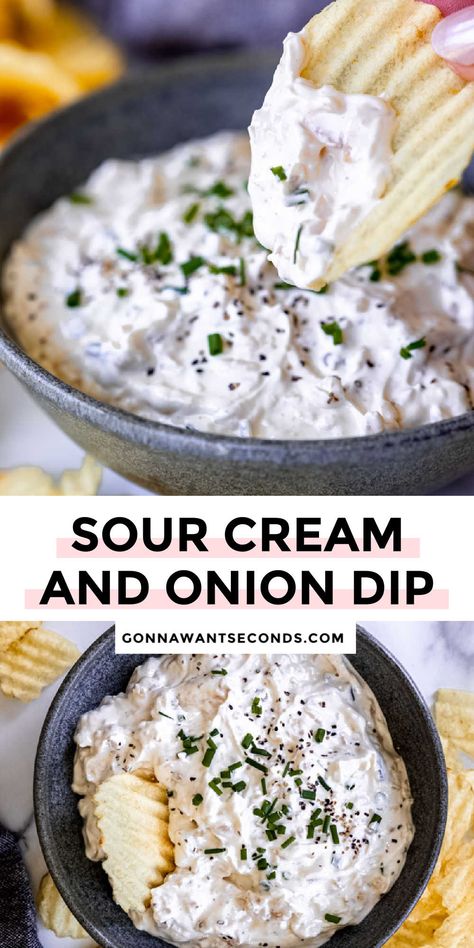 Creamy Dip Recipes, Sour Cream And Onion Dip, Cold Dip Recipes, Onion Dip Recipe, Homemade Sour Cream, Dips Recipes, Spreads Recipes, Sour Cream Dip, Delicious Dips Recipes