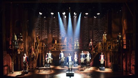 The set of "Hamilton," designed by David Korins. (Photo courtesy David Korins Design.) Best Actress Award, Hamilton Memes, Live Theater, Theatre Stage, Hamilton Musical, Evil Clowns, Theatre Design, Scenic Photography, Theatre Set