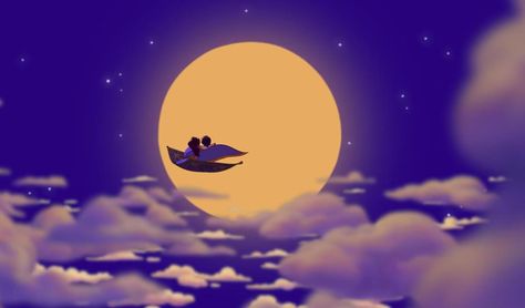 ♫ Unbelievable sights, indescribable feeling. Soaring, tumbling, freewheeling, through an endless diamond sky. A whole new world! ♪ Disney Timeline, Aladdin Magic Carpet, Aladdin Wallpaper, Anime Sites, Mood Images, Aladdin And Jasmine, Disney Songs, Whole New World, Old Disney