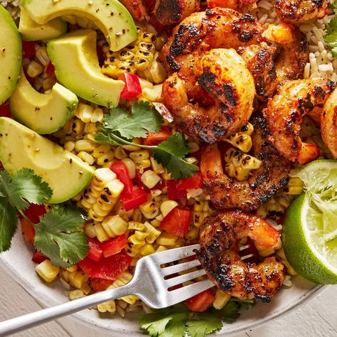 Delish Blackened Shrimp Bowls, Shrimp Bowls, Shrimp Bowl, Blackened Shrimp, Seafood Dinner, Summer Dinner, Shrimp Recipes, Bowls Recipe, Healthy Foods