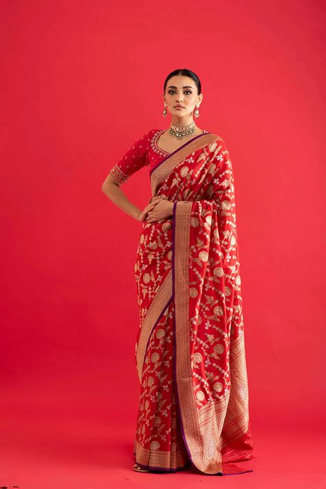 Kavitha Gutta, Banaras Sarees, Saree Designer, Banarasi Silk Saree, Indian Bridal Wear, Embroidery Saree, Red Saree, Banarasi Saree, Traditional Sarees