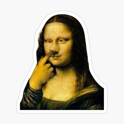 Get my art printed on awesome products. Support me at Redbubble #RBandME: https://www.redbubble.com/i/sticker/Funny-Monalisa-Meme-Humour-by-ARTmhmood/158672670.EJUG5?asc=u Laptop Stickers Printable Funny, Stickers Funny Printable, Funny Monalisa, Funny Stickers Printable, Funny Women Quotes, Sticker Inspo, Funny Logo, Funny Printables, Adulting Quotes