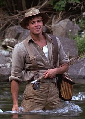 Ahhhh...A River Runs Through It. Farmer Aesthetic Man, Expedition Outfit, Fishing Clothes Men, Fisherman Aesthetic, Fisherman Outfit, Fishing Aesthetic, Vintage Fly Fishing, A River Runs Through It, Brad Pitt Photos