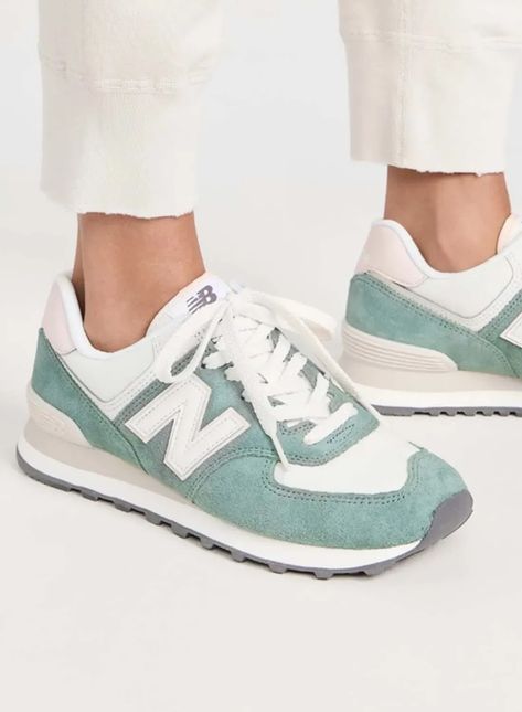 Green New Balance Sneakers New Balance Fashion, Balance Fashion, New Balance 574 Sneakers, Green New Balance, Cloud Light, Sneakers New Balance, N Logo, Trendy Shoes Sneakers, Balance Sneakers