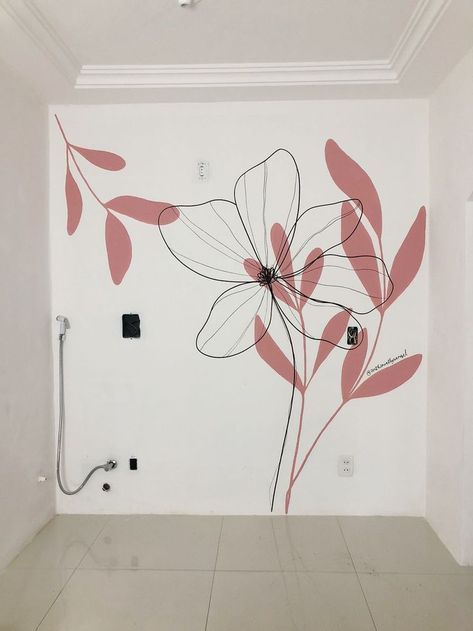 wall painting ideas Wall Sticker Ideas, Wall Painting Ideas Creative, Modern Wall Stickers, Wall Painting Ideas, Bedroom Wall Decor Ideas, Modern Wall Decals, Interior Murals, Creative Wall Painting, Modern Mural