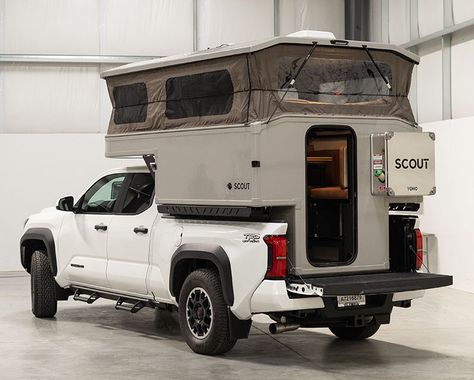 Scout Launches Pop-Up Campers - Truck Camper Magazine Used Truck Campers, Best Truck Camper, Truck Campers For Sale, Camper Jacks, Camping Projects, Pop Up Truck Campers, About To Pop, Truck Bumper, Suv Camper