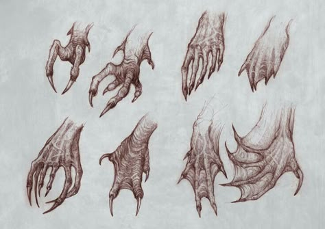 Creature Claws Monster Feet Drawing, Dragon Feet Reference, Clawed Hands Drawing, Monster Hands Drawing, Dragon Hands, Aquatic Dragon, Dragon Claws, Dragon Hand, Monster Hands