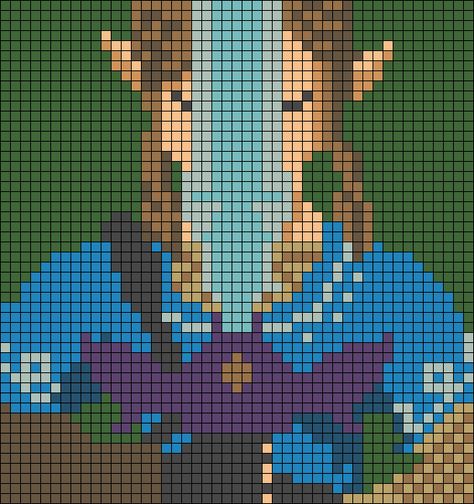 Alpha pattern #154527 | BraceletBook Avatar Alpha Pattern, Zelda Alpha Pattern, Crochet Tapestries, Zelda Pattern, Link Botw, Pixel Grid, Bracelet Book, Unique Cross Stitch, Cross Stitch Tutorial