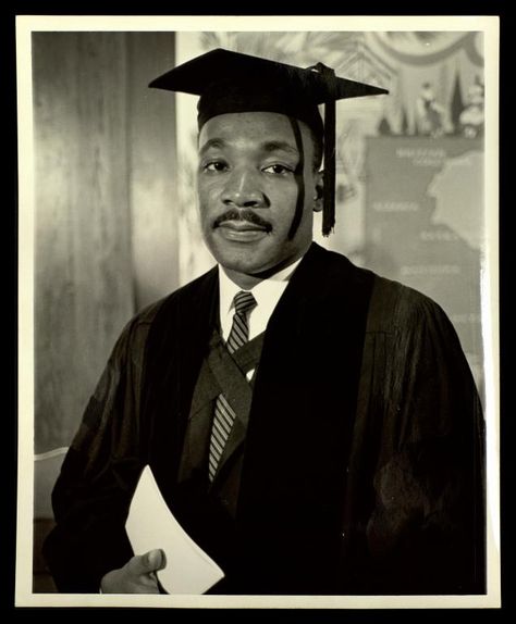 At the age of five, Martin Luther King Jr. began school at Yonge Street Elementary School in Atlanta. Following his education at Yonge Street Elementary School, he attended David T. Howard Elementary School.  He also attended the Atlanta University Laboratory School and Booker T. Washington High School.  He scored so high on his college entrance exam at Booker High School that he did not formally finish high school, he went on to college in his junior year of high school. Purva Bhadrapada, Louis Farrakhan, Coretta Scott King, Dr Martin Luther King Jr, Mlk Jr, Dr Martin Luther King, Civil Rights Leaders, Cap And Gown, Civil Rights Movement