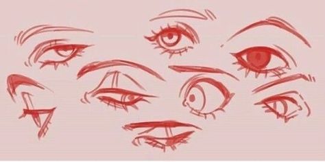 Stylized Lips, Stylised Eyes, Faces Drawing Reference, Yoaihime Art, Guy Icons, Eye Aesthetic, Faces Drawing, Eye Ideas, Eye Expressions