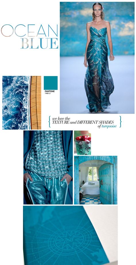 ocean inspired turquoise. Ocean Fashion Inspiration, Ocean Mood Board Fashion, Ocean Theme Fashion Show, Theme For Fashion Design Collection, Fashion Design Inspiration Board Ideas, Fashion Show Themes Ideas For College, Themes For Fashion Show, Theme Board Fashion Inspiration, Fashion Themes Inspiration Ideas