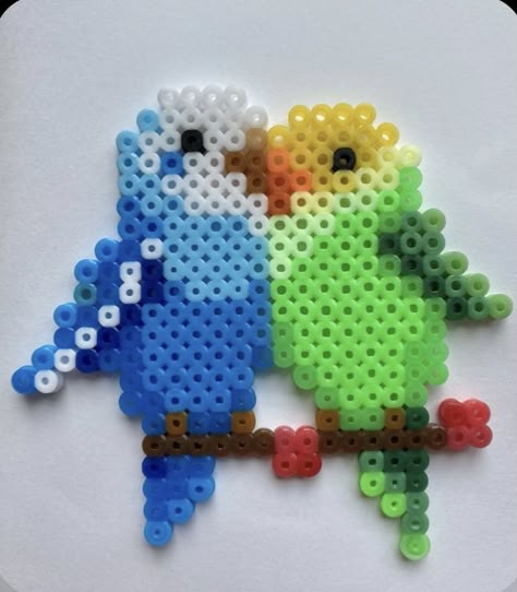 Bird Pearler Beads, Perler Magnet Ideas, Dove Perler Beads, Perler Beads Large, Meltie Beads Ideas, Melted Bead Art, Perler Beads Birds, Pearlier Beads Patterns, Iron Bead Art Ideas