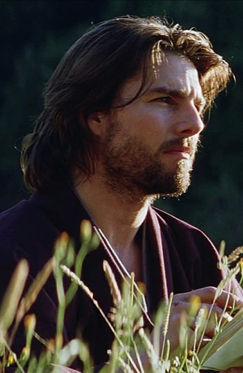 Tom Cruise With Beard, Tom Cruise The Last Samurai, Last Samurai Tom Cruise, Nathan Algren, Tom Cruise Long Hair, Tom Cruise Mission Impossible, Aesthetic Male Outfits, Last Samurai, Male Model Face