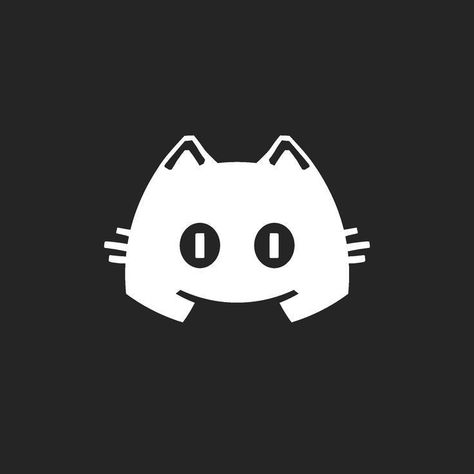 Cat App Icon Black, Custom Discord Icon, Default Discord Pfp Logo, Discord Logo Cute, Discord Icon Aesthetic Logo, Cat Icons For Apps, Discord Logo Black, Discord Icons Aesthetic, Discord Black Icon