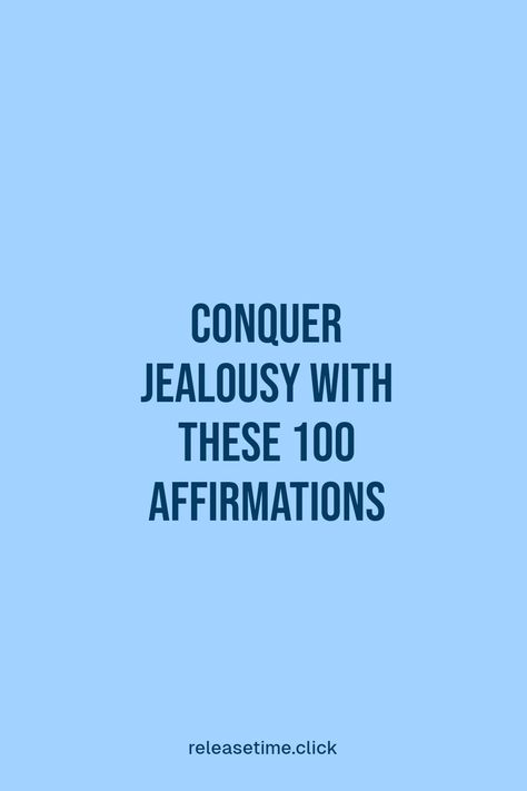 Feeling jealous is completely normal but it can often lead to insecurity and unhealthy thoughts. Explore our list of 100 powerful affirmations designed to help you dissolve jealousy and bolster your self-esteem. These positive statements are perfect for reshaping your thought process and discovering inner peace Why Do I Feel Jealous, Self Affirmations For Jealousy, Jealousy Affirmations, Overcome Jealousy, 100 Affirmations, Overcoming Jealousy, Positive Statements, Feeling Jealous, Powerful Affirmations