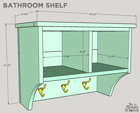 How to build a DIY bathroom shelf via Jen Woodhouse Diy Bathroom Shelf, Diy Bathroom Shelves, Ladder Shelf Diy, Diy Shelves Bathroom, Jen Woodhouse, Bathroom Wood Shelves, Free Building Plans, Wood Table Diy, House Design Trends