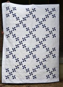 Tea Rose Home: Navy and White Pinwheel Quilt Vintage Quilt Patterns 1930 Farmhouse, Pinwheel Quilt Patterns, Quilt Pinwheel, Irish Chain Quilt Pattern, 2 Color Quilts, Pinwheel Quilts, Pinwheel Quilt Pattern, Strip Quilt Patterns, Blue And White Quilts