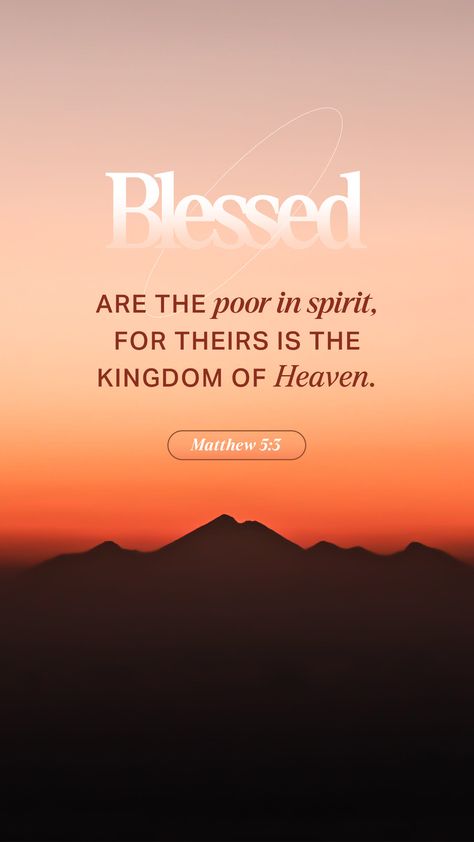 Wallpaper Kristen, Poor In Spirit, Matthew 5 3, The Kingdom Of Heaven, Youversion Bible, Scripture Of The Day, Bible Challenge, New American Standard Bible, Ayat Alkitab