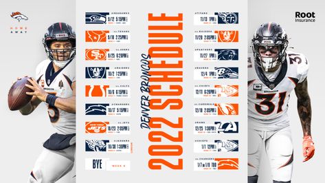 2022 Denver Broncos schedule: Complete schedule and matchup information for 2022 NFL season Football Ads, Schedule Board, Kyler Murray, Justin Herbert, Sports Design Ideas, Basketball Schedule, Super Bowl Champions, Photoshop Design Ideas, Sports Design Inspiration