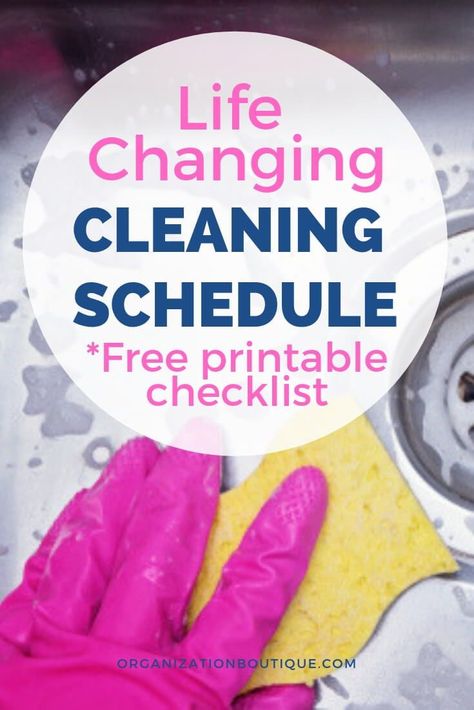 Finally, a cleaning schedule that actually works!  A cleaning routine that breaks down tasks into quick daily and weekly chores.  Perfect for all those lazy girls and guys who hate cleaning.  Free printable and customizable cleaning checklist.   #cleaningschedule #cleanhome #cleaningroutine Realistic Cleaning Schedule, Homemade Toilet Cleaner, Monthly Cleaning, Clean Hacks, Clean Baking Pans, Weekly Chores, Cleaning Schedules, Cleaning Painted Walls, Glass Cooktop