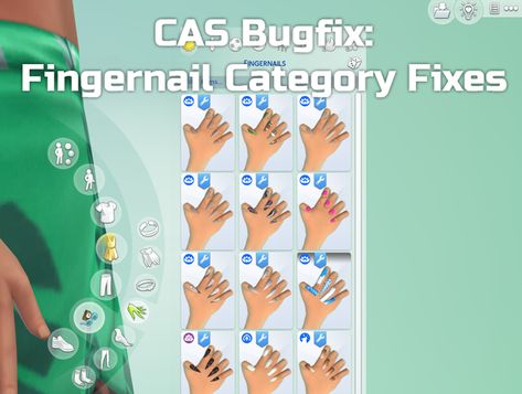 CAS Bugfix: Fingernail Category Fixes | IlexSims on Patreon Sims 4 Nail Cc Folder, Sims 4 Cas Stand Still Mod, Sims 4 Cas Default Replacement, Sims 4 Cc Patreon Accessories Nails, The Sims 4 Custom Content Pack 1000+ Cc Folder, Sims 4 Nails, Sims Hair, Sims 4 Mods Clothes, Sims 4 Cas