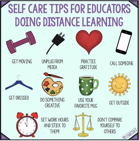 These self-care tips for distance learning are perfect for busy educators who have made the switch online. They are simple, but have great power to help you feel focused and refreshed during this time of uncertainty. Self Care For Teachers, School Counseling Ideas, Mindfulness For Teachers, Coping Skills Activities, School Counseling Activities, Friendship Skills, Counseling Worksheets, Compassion Fatigue, Teacher Leader