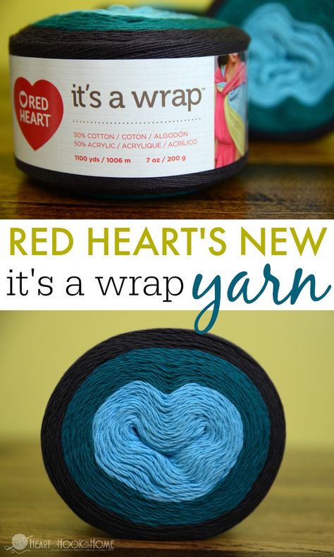 Red Heart Its a Wrap Yarn review It's A Wrap Yarn Patterns, Its A Wrap, Yarn Cakes, Geek Christmas, Upcycle Crafts Diy, Yarn Patterns, Project Red, Crochet Patterns Free, Red Heart Patterns