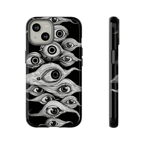 Skull Dark Aesthetic, Aesthetic Iphone Cover, Gothic Phone Case, Eye Phone Case, Goth Accessories, Aesthetic Phone, Aesthetic Phone Case, Edgy Style, Aesthetic Iphone