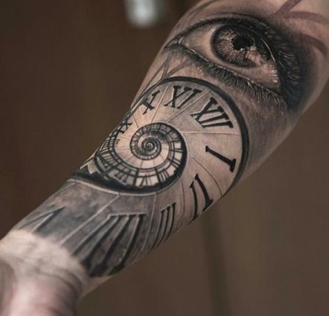 27 Cool Clock Tattoo Ideas with Meanings – Body Art Guru Kurt Tattoo, Geisha Tattoos, Dragons Tattoo, Molecule Tattoo, Custom Teddy Bear, Tattoo Placements, Clock Tattoo Design, Men Tattoos, Cool Forearm Tattoos