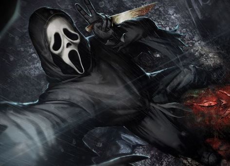 Dead By Daylight, Ghost Face, Ghost, Laptop, Mask, Red, Black