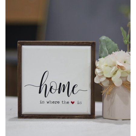 Home Is Where The Heart Is, Small Wood Signs Sayings, Rustic Signs And Sayings, Small Wooden Signs, Farmhouse Wood Wall, Love Wooden Sign, Rustic Kitchen Wall Decor, Mini Wood Signs, Mini Farmhouse