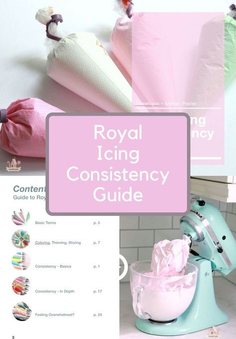 Different Royal Icing Consistencies, Outline Consistency Royal Icing, Royal Icing Piping Consistency, Royal Icing Cheat Sheet, Gray Royal Icing, Royal Icing Transfers Tutorial, Royal Icing Consistency Chart, Cookie Stencils Royal Icing, Royal Icing For Piping