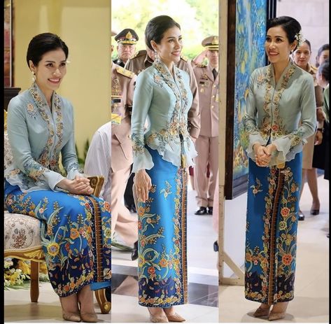 Peranakan Kebaya, Nyonya Kebaya, Kebaya Simple, Blouse Pattern Free, Kebaya Modern Dress, Batik Clothing, Traditional Thai Clothing, Batik Kebaya, Thai Fashion