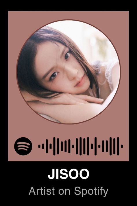 HD Spotify code for the artist JISOO (from BLACKPINK) Jisoo Spotify, Spotify Codes, Classy Acrylic, Spotify Code, Kpop Posters, Blackpink Jisoo, The Artist, Album Covers, Acrylic Nails